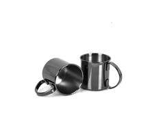 Echtwerk Juego de tazas de cobre de 2 piezas, vasos de acero inoxidable irrompibles, cÃ³ctel, vasos de cÃ³ctel perfectos para gin, vodka, cerveza y bebidas frÃ­as, set de regalo, ediciÃ³n negra, 480 ml