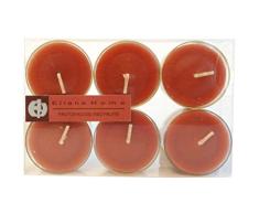 Eliana Home Conjunto 6 tealights Frutos s, Cera, Granate, 10.70x7.70x1.90 cm, 6 Unidades