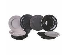 Vajilla de 12 piezas de gres, 4 plazas de mesa en 4 colores diferentes, duquesa Stones
