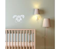 FLEXISTYLE Espejo Decorativo Little Dog, 3mm Acrylic Mirror from EU, Living Room, Bedroom, Hallway, Unbreakable, DIY Home Decoration, Silver, Made in EU