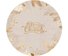 Alfombra de Vinilo, Navidad Oro y Tela diÃ¡metro 95 cm