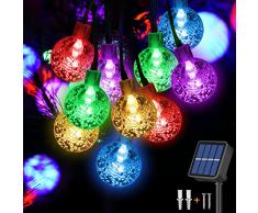 Jsdoin Guirnaldas Luces Exterior Solares, 50LED 10M Luces Solares Led Exterior Jardin,8 Modos & Impermeable Cadena de Luces Decoracion para Terraza, Fiestas, Bodas, Patio, Jardines,Interior