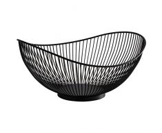 APS 30424 SVART - Cesta de metal, color negro, 29,5 x 25,5 x 13,5 cm