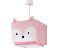 Dalber Little Fox Lámpara Infantil de Techo Zorro Animales, 60 W, Rosa
