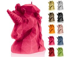 Candellana Hecho a Mano Unicorn Low-Poly Vela de Regalo - Divertida - Vela Decorativa - DecoraciÃ³n del Hogar - Regalos para Amigos - Mecha de AlgodÃ³n - Tiempo de Quemado 74h - Vela Dark Pink