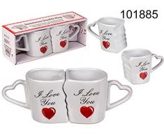 Out of the blue - Juego de 2 Vasos (gres), diseÃ±o con Texto I Love You