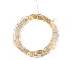 Guirnalda de luces LED con 100 luces LED en blanco cálido y 12 funciones de luz, parpadea con música y con 6 horas de temporizador, mando a distancia, funciona con pilas, regulable, aprox. 10, 20 m