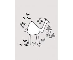 Komar Wandbild Von Skribble Camel | Poster, Bild, Wohnzimmer, Schlafzimmer, Dekoration, Kunstdruck | ohne Rahmen | P104B-50x70 fotomural, Negro, Blanco