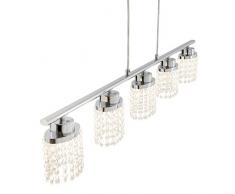 Briloner Leuchten 4149-058 lámpara de techo LED lámpara de techo con 5 luces/Reflector con ahorcamientos transparente/incluye 5 x módulos LED 5 W cada 5 x 400 lumens 3000 K/de energía-bajo consumo eficiencia energética clase A + / cromado