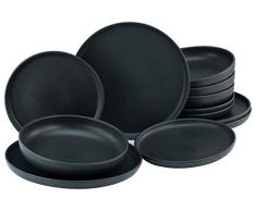 Creatable, 22979 Serie uno Black - Vajilla (12 piezas, gres), color negro
