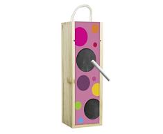 Contento 866466Â Vino Caja Madera Color Rosa