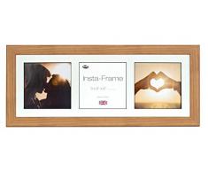 Inov8 21 x 20,32 cm Insta-Frame Marco para Instagram 3/de Estampado a Cuadros de Fotos con paspartú Blanco y Negro con Borde, 2 Unidades, Madera de Roble 313