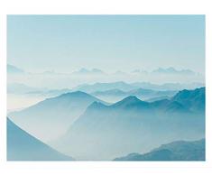 Komar Wandbild Von Mountains View | Poster, Bild, Wohnzimmer, Schlafzimmer, Dekoration, Kunstdruck | ohne Rahmen | P126C-40x30 fotomural, Blau, WeiÃ, Schwarz