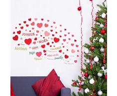 wallflexi Navidad decoraciones murales de pared pegatinas para pared amor de Navidad con francés y italiano citas dodoskinz sala de estar los niños guarderÃa escuela restaurante Cafe Hotel casa oficina decoración, Multicolor