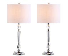 Jonathan Y JYL2047A-SET2 LÃ¡mparas Mesa Victoria LÃ¡mpara Mesa LED Cristal 69 cm LÃ¡mpara Moderna ContemporÃ¡nea Mesilla Noche Escritorio para HabitaciÃ³n, SalÃ³n, Oficina, Transparente, Juego de 2