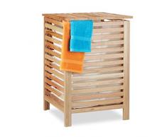 Relaxdays Cesto para la colada (52 L, 65,5 x 45 x 45 x 45 cm), color natural