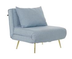 DRW Sofa Cama Individual de 90 cm Poliester Azul Celeste 129X75X73 cm