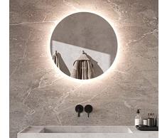 Schaere Espejo de baÃ±o Redondo con iluminaciÃ³n LED Regulable con Cambio de Color y calefacciÃ³n por Espejo Serie 60 cm 7010