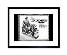 Wee Blue Coo Triumph - Cuadro de Pared con Marco de Estilo Retro Vintage