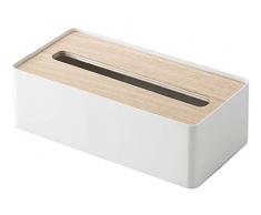 Rin - Caja para paÃ±uelos con Tapa de Madera, Color Blanco