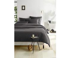 De Witte Lietaer Olivia - Juego de Cama (240 x 220 cm, 2 Fundas de Almohada), Color Gris Oscuro