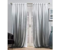 Exclusive Home Crescendo - Par de Paneles de Cortinas Opacas con Forro para oscurecer la habitación, 52 x 96 Pulgadas, Negro, Juego de 2