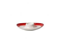Villeroy & Boch Colourful Life Deep Red Huevera, 5x5x7 cm, Porcelana Premium, Blanco/Rojo