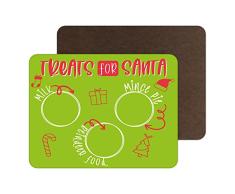 Divertidos manteles Individuales de Navidad | Alfombra de Lugar de Comida tapete de Mesa Vajilla | Regalos Verdes para Santa | Divertido Accesorio de Mesa de Broma | PM1