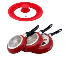 San Ignacio PK1781 Set de 3 sartenes Ã16 Ã20 Ã24 cm Revestimiento en mÃ¡rmol + Tapa Universal en Color, de Vidrio, Aluminio