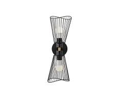 Aplique de pared, metal , negro, 16x16x48, casquillo 2 x E 27 Max 40 W