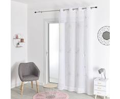 HomeMaison.com Visillo Bordado, 140 x 240 cm, Color Gris