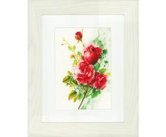 Lanarte de rosas rojas diseño de ramo de lino