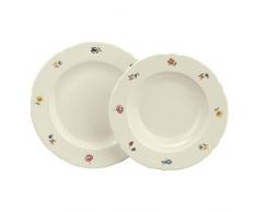 Seltmann Weiden Servicio de Cena 12 Piezas | Set para 6 Personas | Serie Marieluise Marfil | Servicio Incluye Cada 6 Plato de Cena, Plato de Sopa