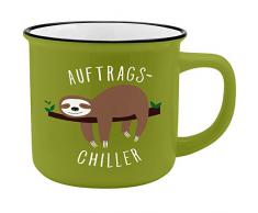 Gruss und Co 45785 Tasse mit Spruch Chiller, New Bone China Porzellan, 35 cl Vaso, Porcelana