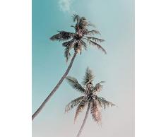 Komar Wandbild Von Miami Palms | Poster, Bild, Wohnzimmer, Schlafzimmer, Dekoration, Kunstdruck | ohne Rahmen | P115-30x40 fotomural, Braun, Blau, Rosa