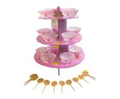 Club verde soporte para tartas Kit para niña, rosa