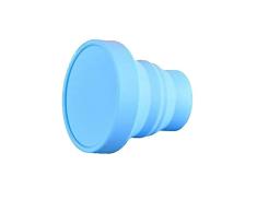 QLLQ Taza de viaje portÃ¡til plegable de silicona sin tapa portÃ¡til plegable de silicona para acampar vaso extensible (azul)