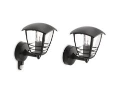 Philips Lighting Mygarden Creek - Aplique De Exterior Con Sensor De Movimiento, 28.5 Cm, Color Negro + 15380/30/16 Iluminacion, Negro, 23.5 Cm