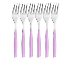 Bugatti Glamour gllu-021f17/6 Tenedores para Tartas (Juego de 6) - San (Resina copolÃ­meros de estireno-acrilonitrilo)/Acero - 16 x 20 x 3 cm - Morado