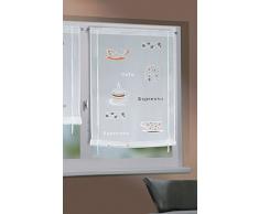 Homemaison Pause CafÃ© Estor abatibles, poliÃ©ster, Blanco, 120Â x 80Â cm