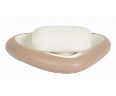 Spirella 11,0 x 15,0 x 2,5 cm, Marrón colección ETNA, Bandeja para Pastilla de jabón, Gres