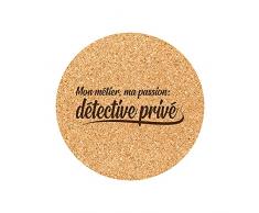 Juego de 6 Posavasos de Corcho Grabados oficios pasiÃ³n Detective Privado
