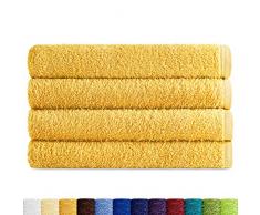 Eiffel Textile Packs de Toallas Calidad Rizo 400 gr, Algodón Egipcio 100%, Oro, Ducha 70x140 cm, 4 Unidades