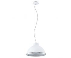 Eglo Lámpara Colgante 1 Luz Debed, E27, 60 watts, Cromo y Blanco, 3 x 35 x 48 cm