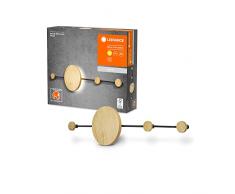 LEDVANCE DECOR Perchero Garderobenhaken 800mm, schwarz-holzfarben, kombinierte Nutzung von Garderobenhaken und Leuchte, eingebautes LED-Modul mit warmweiÃer Lichtfarbe (3000K), Schutzklasse IP20