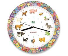 KOOKOO KidsWorld Garden Love - Reloj de Granja con 12 Voces de Animales Reales, Mecanismo de Cuarzo