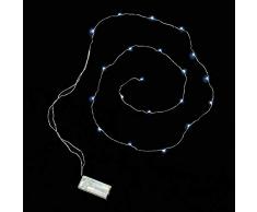 EUROCINSA Pack de 8 Tiras Cobre Plata con 20 Luces led Blancas (sin Pilas) 190cm. 8uds, Talla Ãºnica