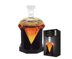 mikamax - Decantador de diamante - Whisky - 850 ML - Hecho a mano