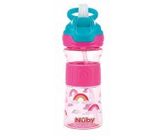 Nuby - Taza Flip-It Hecha De Tritan Con Boquilla De Silicona Blanda - 360Ml - Rosa - 3Años+