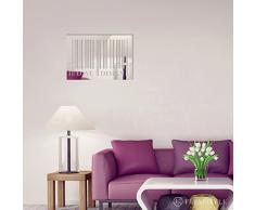 FLEXISTYLE Espejo Decorativo I Love Design 50 cm, Moderno diseño decoración, 3 mm de acrÃlico de Espejo de la UE, salón, Dormitorio, Pasillo, irrompible, Bricolaje Tejidos, Plata